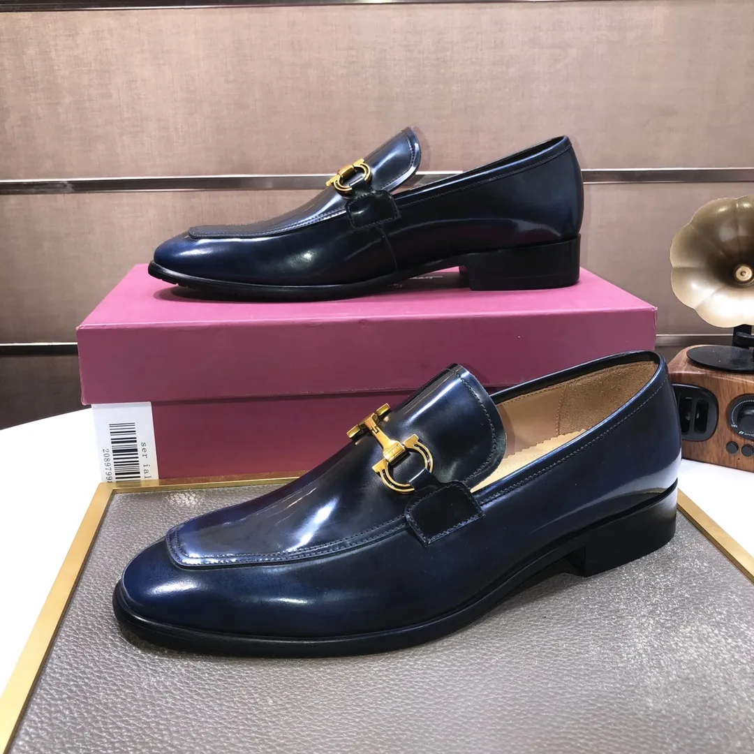 Men's shoes 💰500💰 [Ferragamo/Ferragamo] The latest model in the counter. Original imported high-quality cowhide with open sides + imported 🐂 water-dyed cowhide lining + original luxury metal buckle + original combination outsole. Comparison without pressure 38--45 (45 is custom-made and cannot be returned or exchanged)
